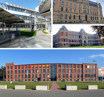 Die vier Standorte des Amtsgerichts Zwickau