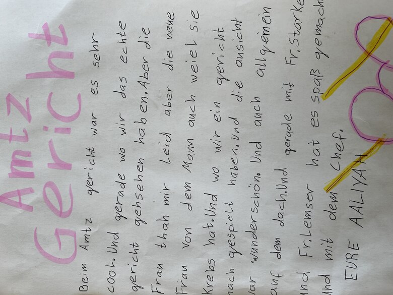 Bericht über den Gerichtsbesuch