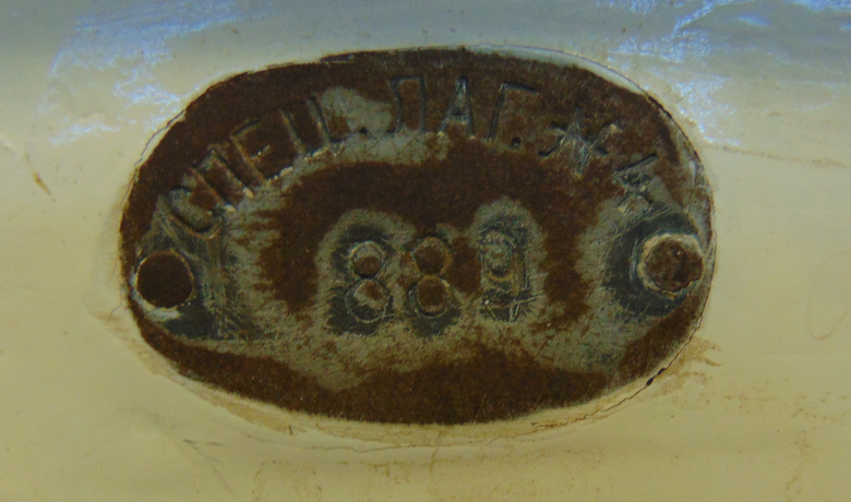 Invertarplakete in kyrillischen Buchstaben Spez.Lag.4