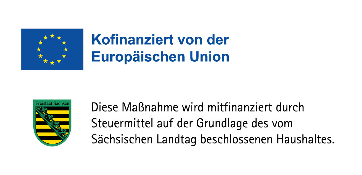 EU-Logo und Freistaat Sachsen-Signet