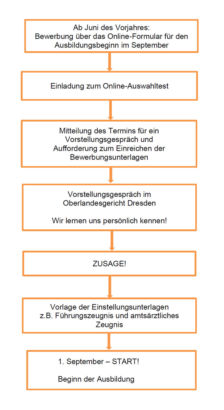 Schema zum Ablauf des Bewerbungsverfahrens