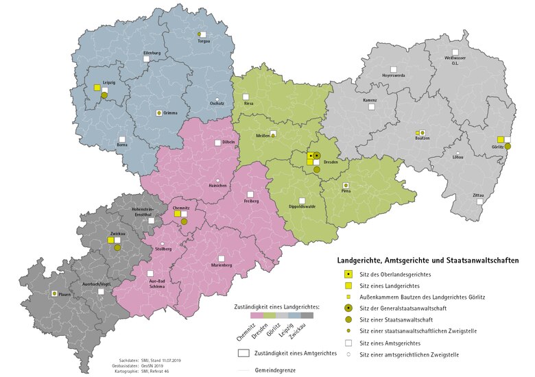 Grafische Darstellung des OLG-Bezirkes