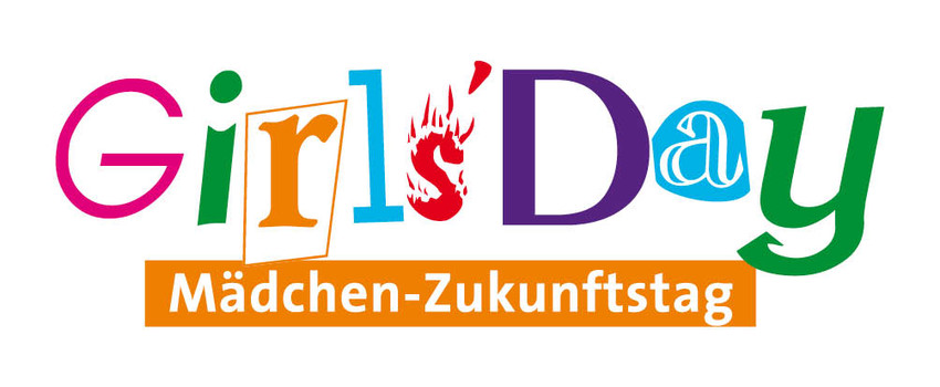 Buntes Logo mit der Aufschrift "Girls' Day" in unterschiedlichen Schriftarten