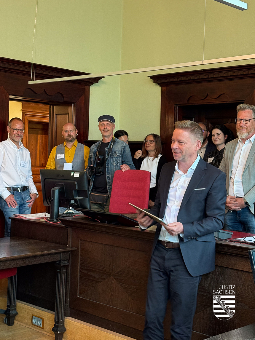 Amtschef Till Pietzcker am "Open Justice"-Tag im Landsgerichtsbezirk Chemnitz