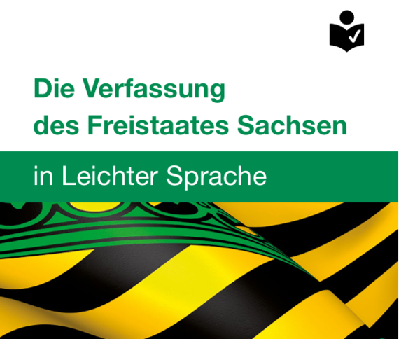 Titelseite der Verfassung des Freistaates Sachsen in leichter Sprache