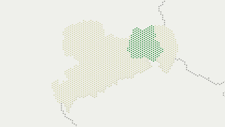 Karte von Sachsen, Bautzen hervorgehoben