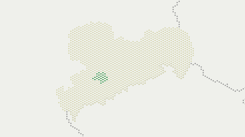 Karte von Sachsen, Stadt Chemnitz hervorgehoben