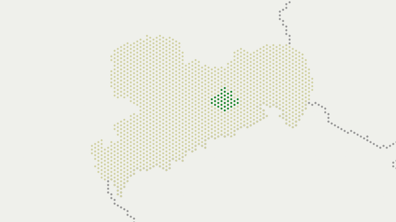 Karte von Sachsen, Stadt Dresden hervorgehoben