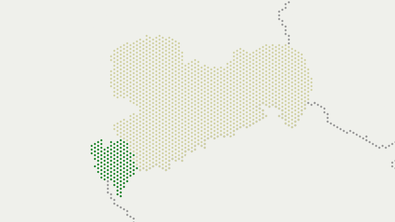 Karte von Sachsen, Landkreis Leipzig hervorgehoben