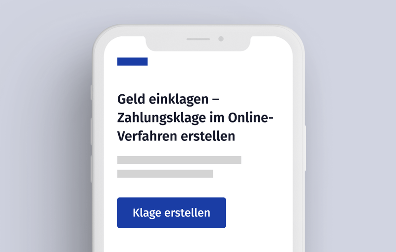 Symbolbild einer Möglichkeit Klage per Smartphne einzureichen